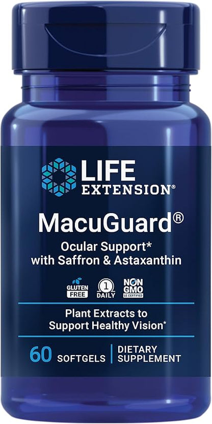 MacuGuard Ocular Support with Saffron & Astaxanthin by Life Extension