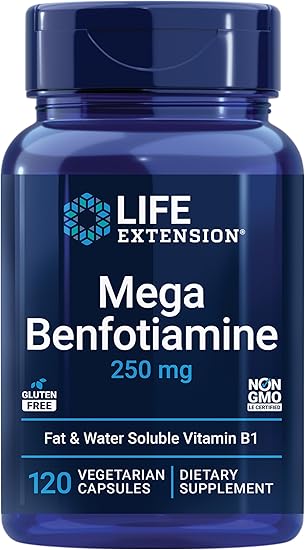 Mega Benfotiamine 250mg Capsules by Life Extension