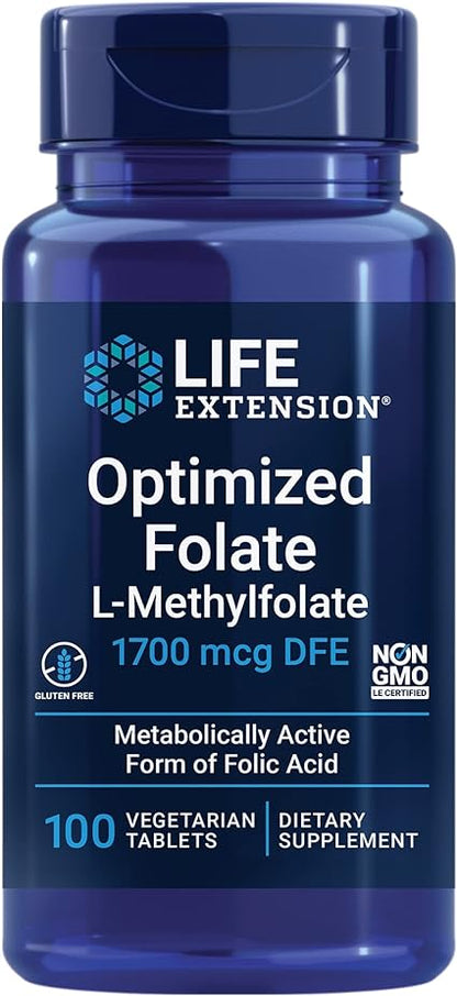 Optimized Folate 1700mcg Tablets by Life Extension