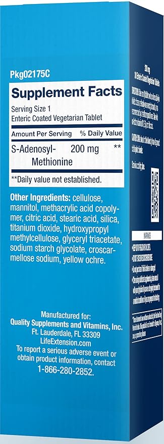 SAMe 400mg Enteric Coated Tablets by Life Extension