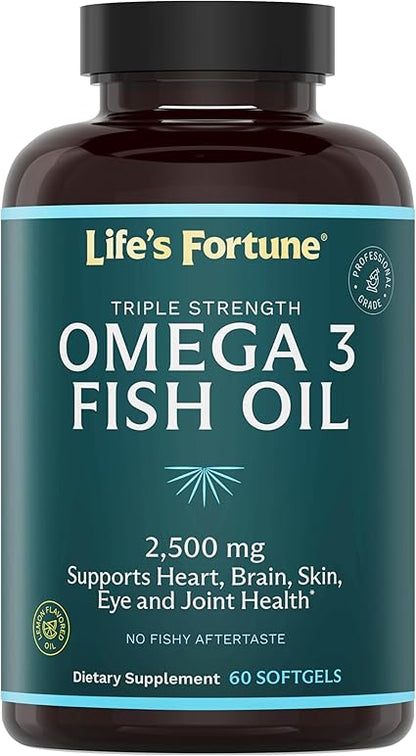 Triple Strength Omega 3 Fish Oil Softgels by Life's Fortune