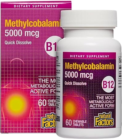 Methyl B-12 5000mcg Chewable Tablets by Natural Factors