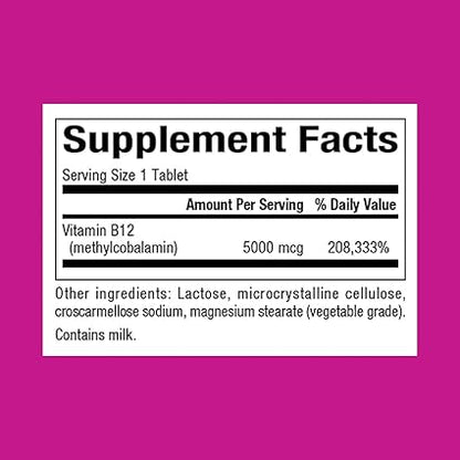 Methyl B-12 5000mcg Chewable Tablets by Natural Factors