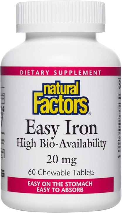 Easy Iron 20mg Chewable Tablets by Natural Factors