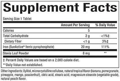 Easy Iron 20mg Chewable Tablets by Natural Factors