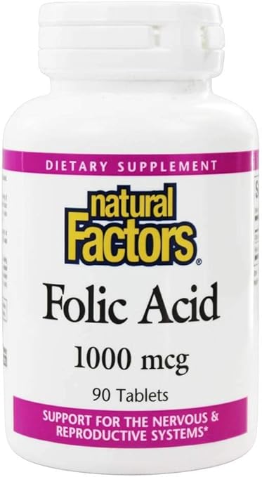 Folic Acid 1000mcg Tablets by Natural Factors
