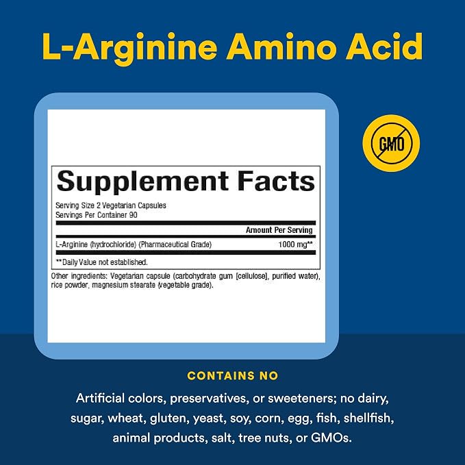 L-Arginine 500mg Capsules by Natural Factors