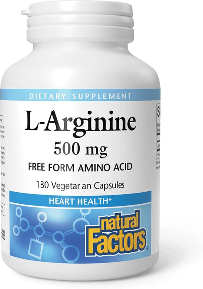 L-Arginine 500mg Capsules by Natural Factors