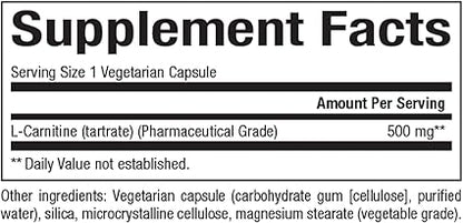 L-Carnitine 500mg Capsules by Natural Factors