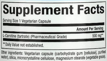 L-Carnitine 500mg Capsules by Natural Factors
