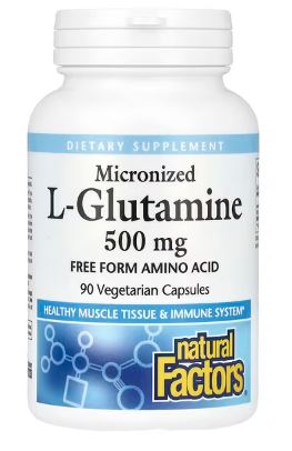 L-Glutamine 500mg Capsules by Natural Factors