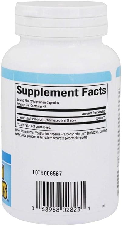 L-Lysine 500mg Capsules by Natural Factors