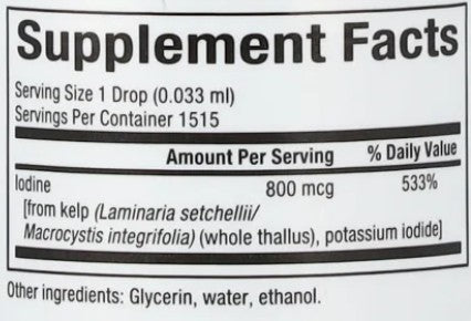 Liquid Kelp 800mcg Iodine by Natural Factors