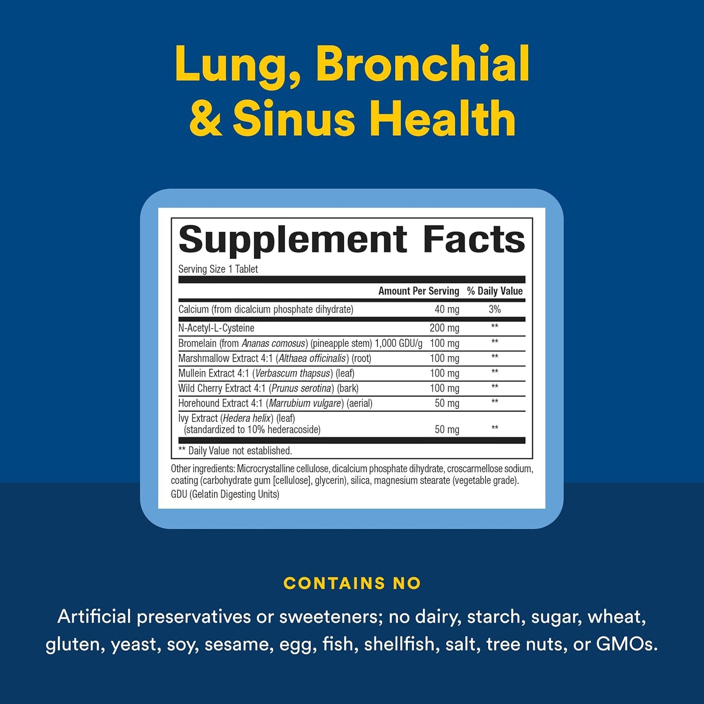Lung Bronchial & Sinus Tablets by Natural Factors