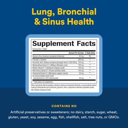 Lung Bronchial & Sinus Tablets by Natural Factors