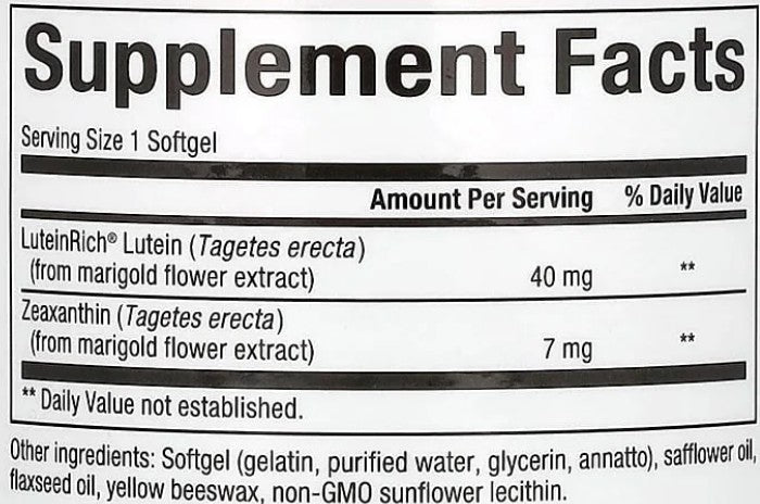 Lutein 40mg Softgels by Natural Factors