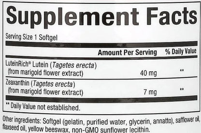 Lutein 40mg Softgels by Natural Factors