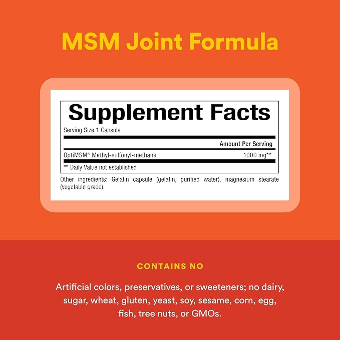 MSM 1000mg Capsules by Natural Factors