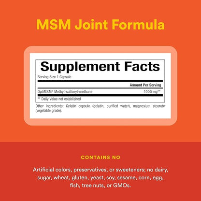 MSM 1000mg Capsules by Natural Factors