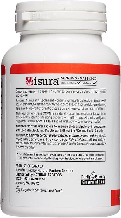 MSM 1000mg Capsules by Natural Factors