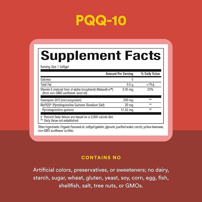 PQQ 20mg CoQ10 200mg Softgels by Natural Factors