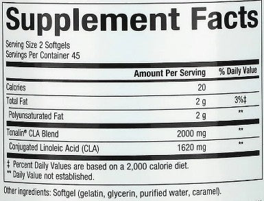 Tonalin CLA 1000mg Softgels by Natural Factors