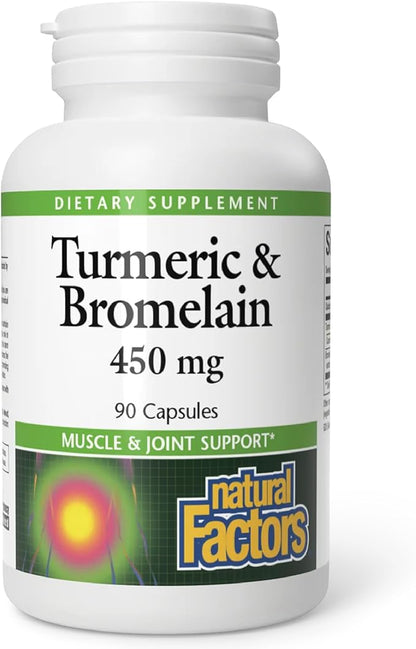 Turmeric & Bromelain 450mg Capsules by Natural Factors