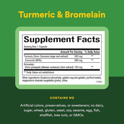 Turmeric & Bromelain 450mg Capsules by Natural Factors