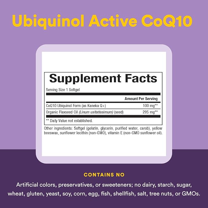 Ubiquinol CoQ-10 100mg Softgels by Natural Factors