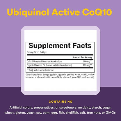 Ubiquinol CoQ-10 100mg Softgels by Natural Factors