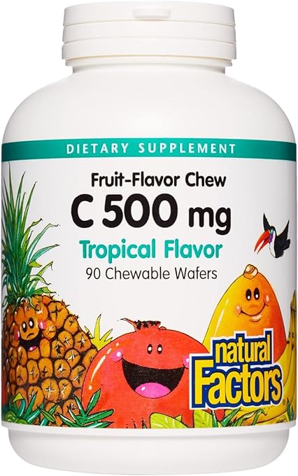 Vitamin C 500mg Tropical Chewable Tablets by Natural Factors