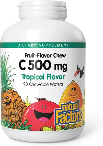 Vitamin C 500mg Tropical Chewable Tablets by Natural Factors