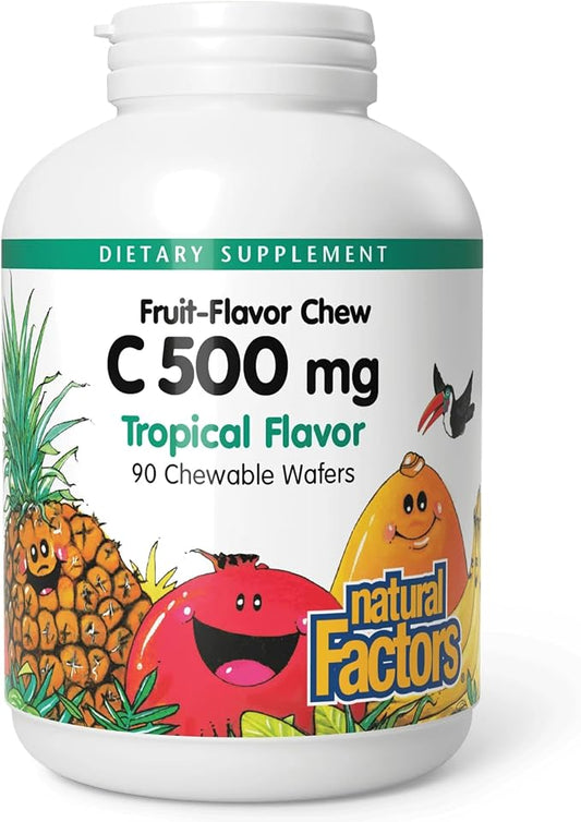Vitamin C 500mg Tropical Chewable Tablets by Natural Factors