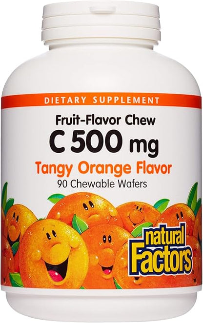 Vitamin C 500mg Orange Chewable Tablets by Natural Factors