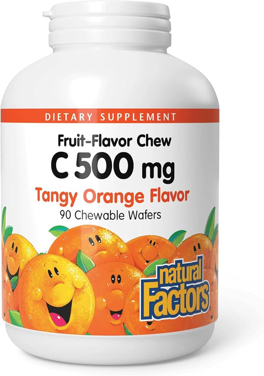 Vitamin C 500mg Orange Chewable Tablets by Natural Factors