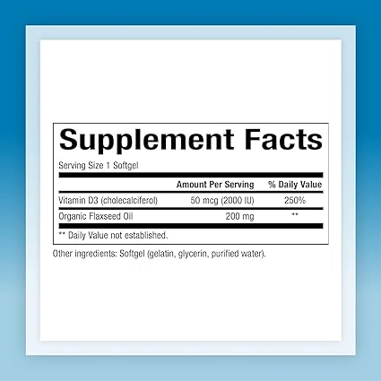 Vitamin D3 2000iu Softgels by Natural Factors