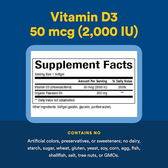 Vitamin D3 2000iu Softgels by Natural Factors