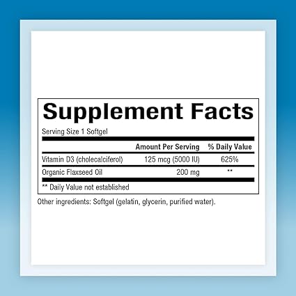 Vitamin D3 5000iu Softgels by Natural Factors