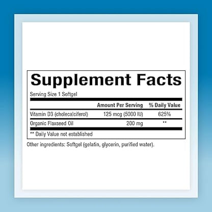 Vitamin D3 5000iu Softgels by Natural Factors