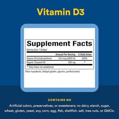 Vitamin D3 5000iu Softgels Twin Pack by Natural Factors