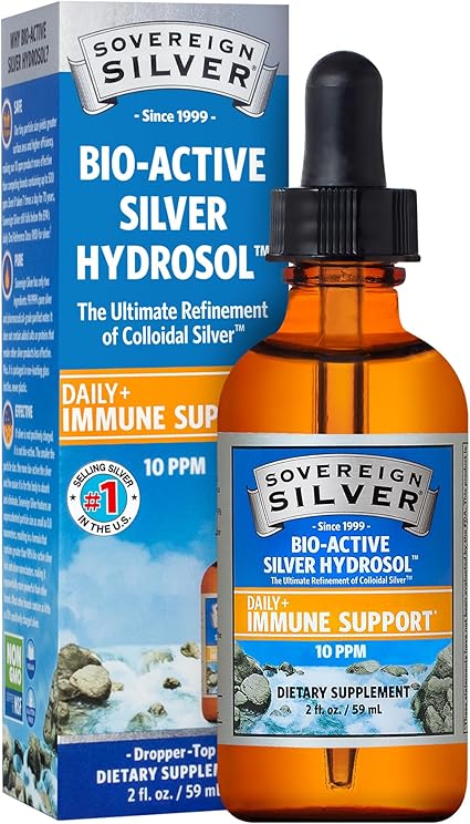 Colloidal Silver 10 PPM Dropper Top by Sovereign Silver