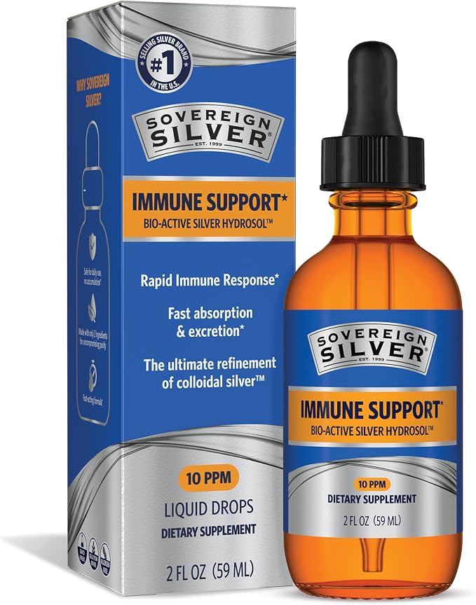 Colloidal Silver 10 PPM Dropper Top by Sovereign Silver