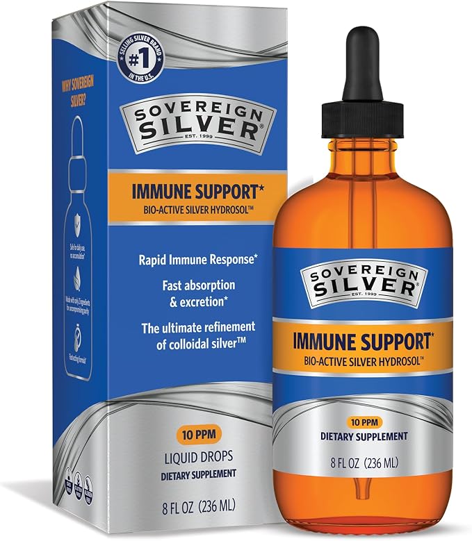 Colloidal Silver 10 PPM Dropper Top by Sovereign Silver