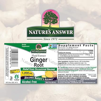 Ginger Root Alcohol Free Extract by Nature's Answer