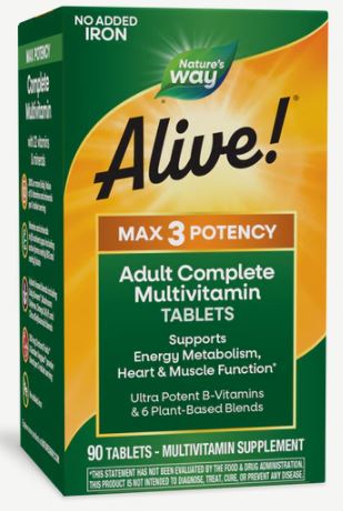 Alive Max 3 Multivitamin Tablets by Nature's Way