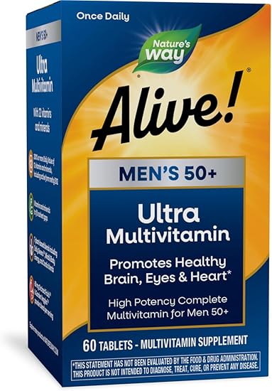 Alive One Daily Ultra Men's 50+ Multivitamin Tablets by Nature's Way