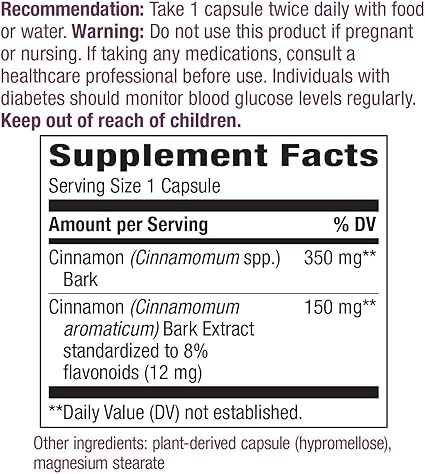 Cinnamon Extract Capsules by Nature's Way