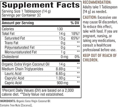 Organic Extra Virgin Unrefined Cold Pressed Coconut Oil by Nature's Way