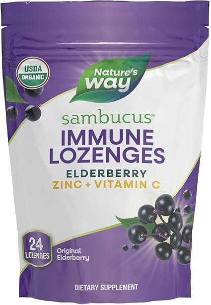 Organic Sambucus Lozenge with Zinc by Nature's Way