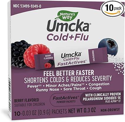 Umcka Cold and Flu Berry Powder Packets